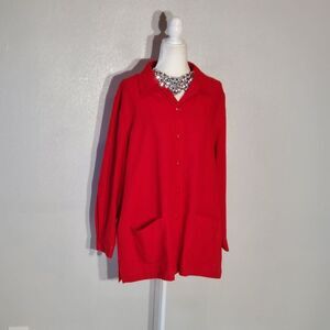 SAG HARBOR LIGHT BLAZER RED LONG SLEEVE SIZE 2X